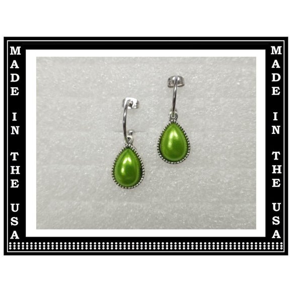 NEW Pearl Teardrop Charm Acrylic Interchangeable Earrings 5 Pairs In 1 Set - Picture 3 of 7